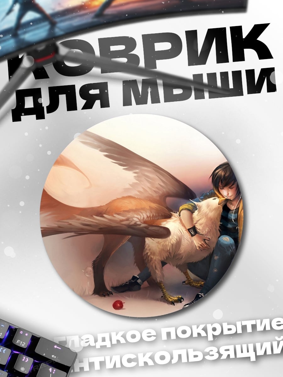 Коврик круглый Парень и грифон