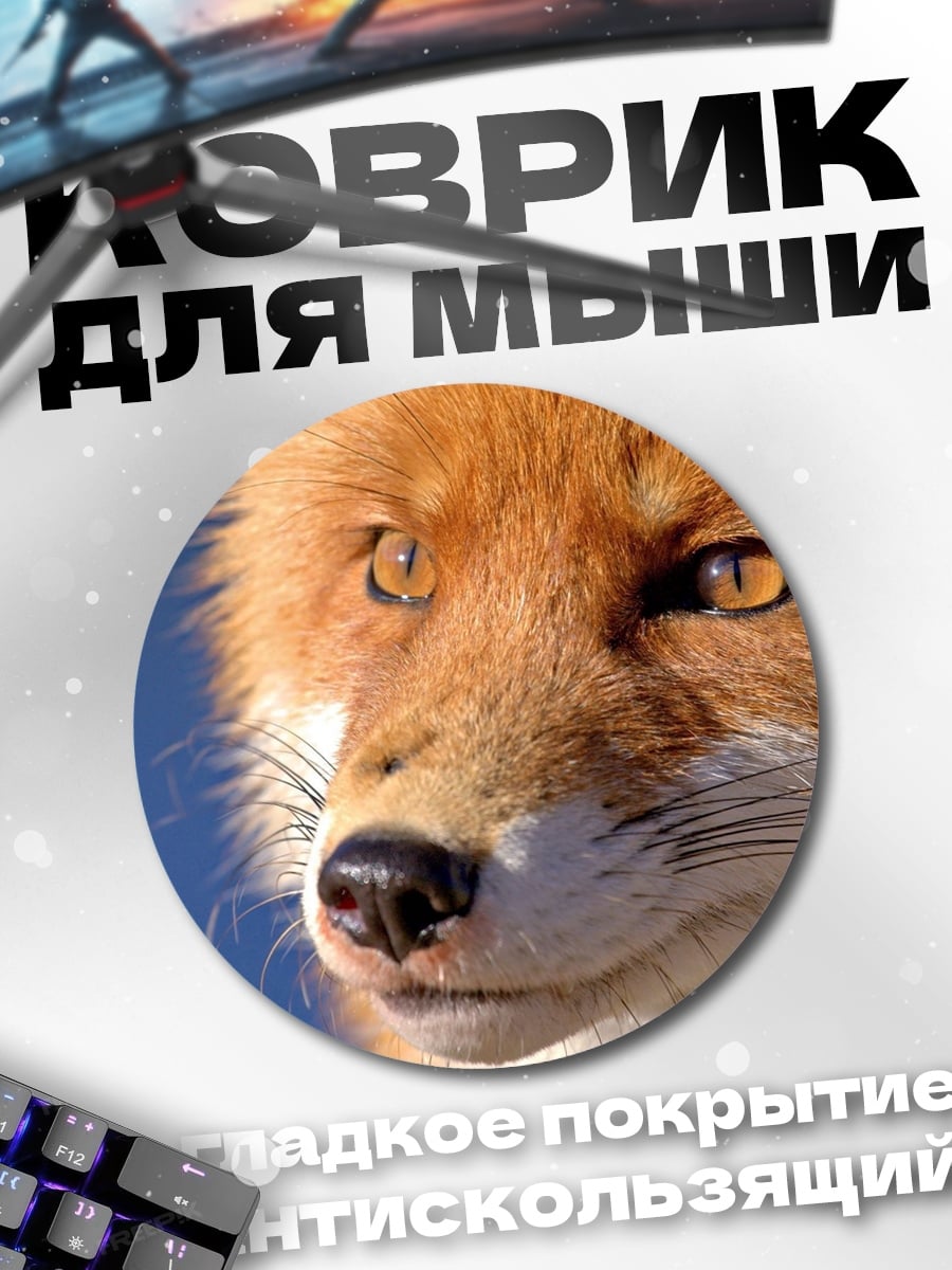 Коврик круглый рыжая лиса