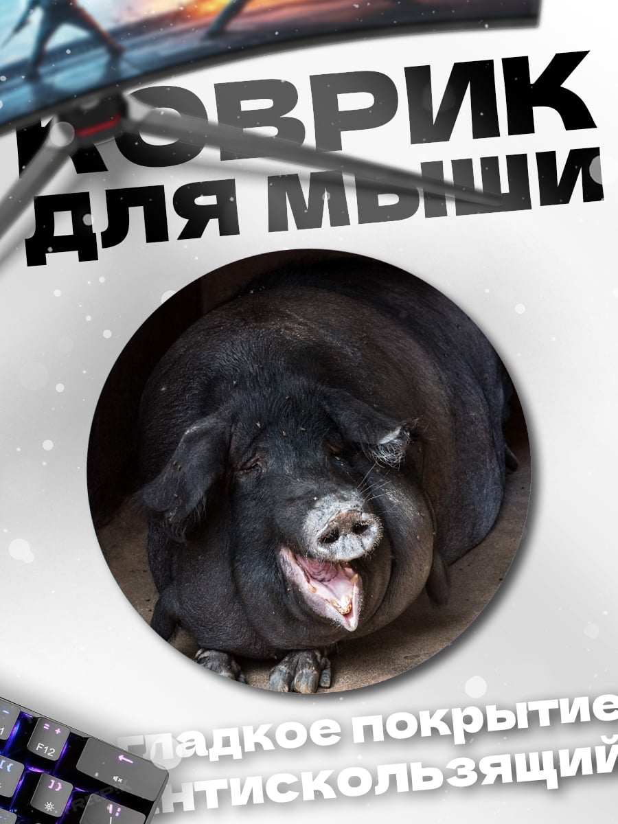 Коврик круглый Смешная свинья