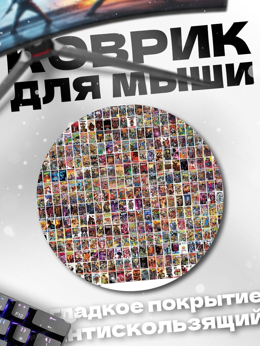 Коврик круглый коллаж персонажей аниме