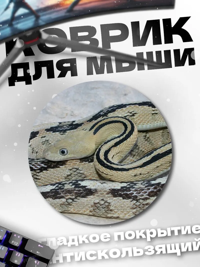 Коврик круглый Змея в узорах