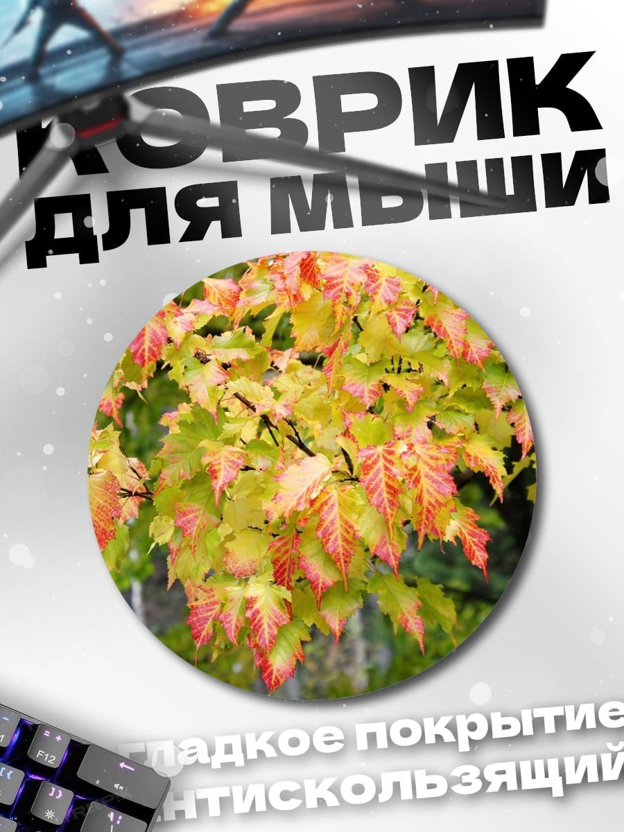 Коврик круглый Осенние листья клена