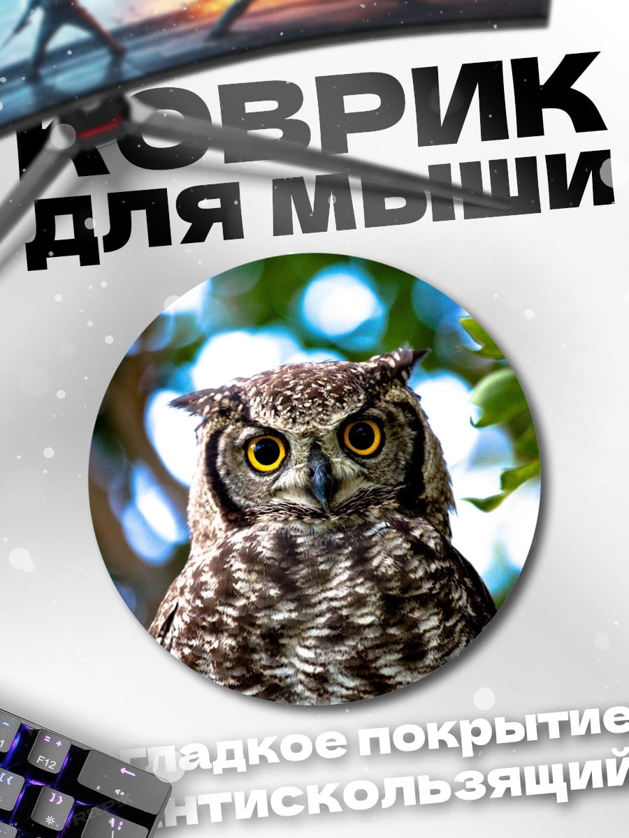 Коврик круглый Сова в лесу