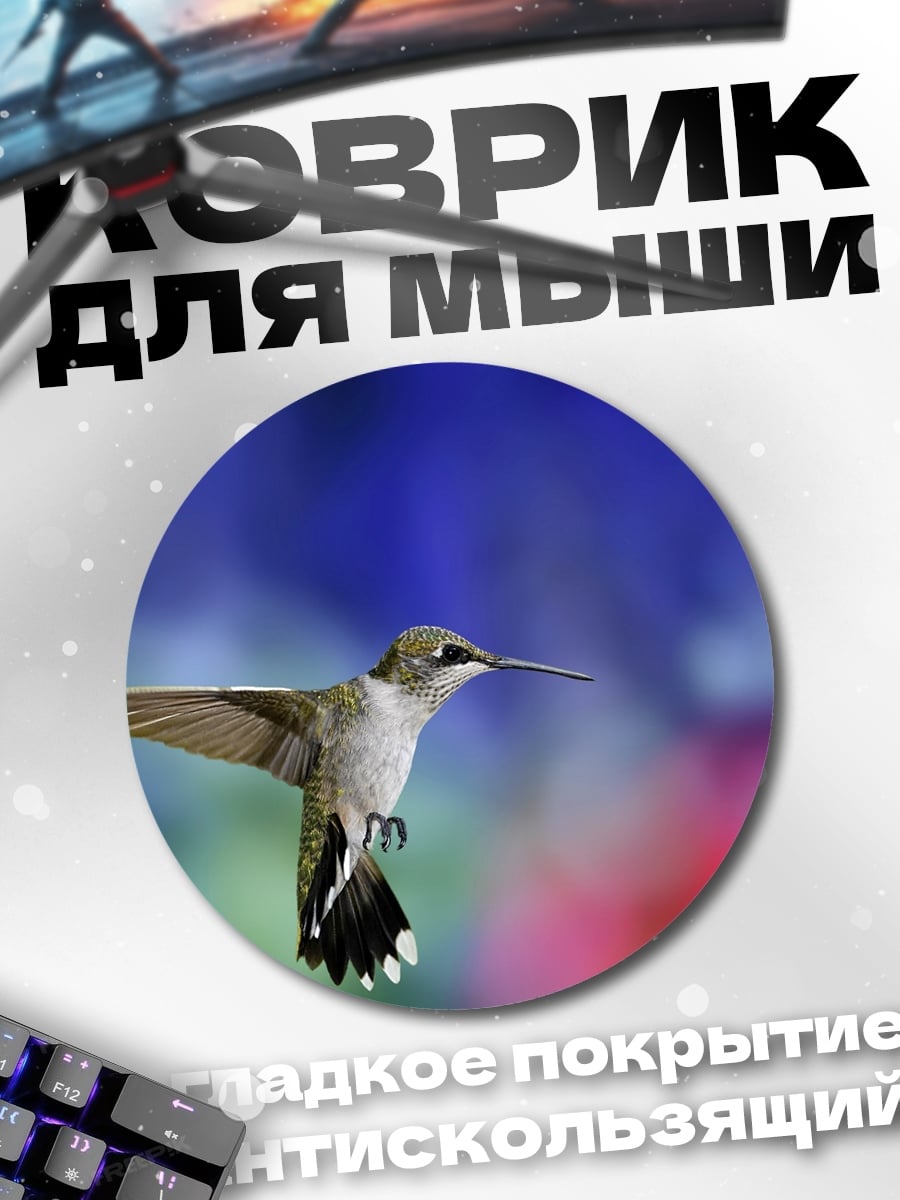 Коврик круглый Колибри в полете