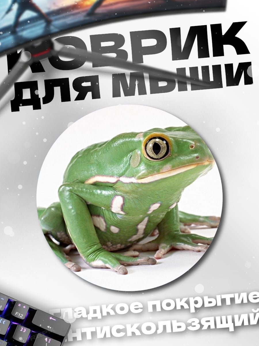Коврик круглый Зеленая древесная лягушка