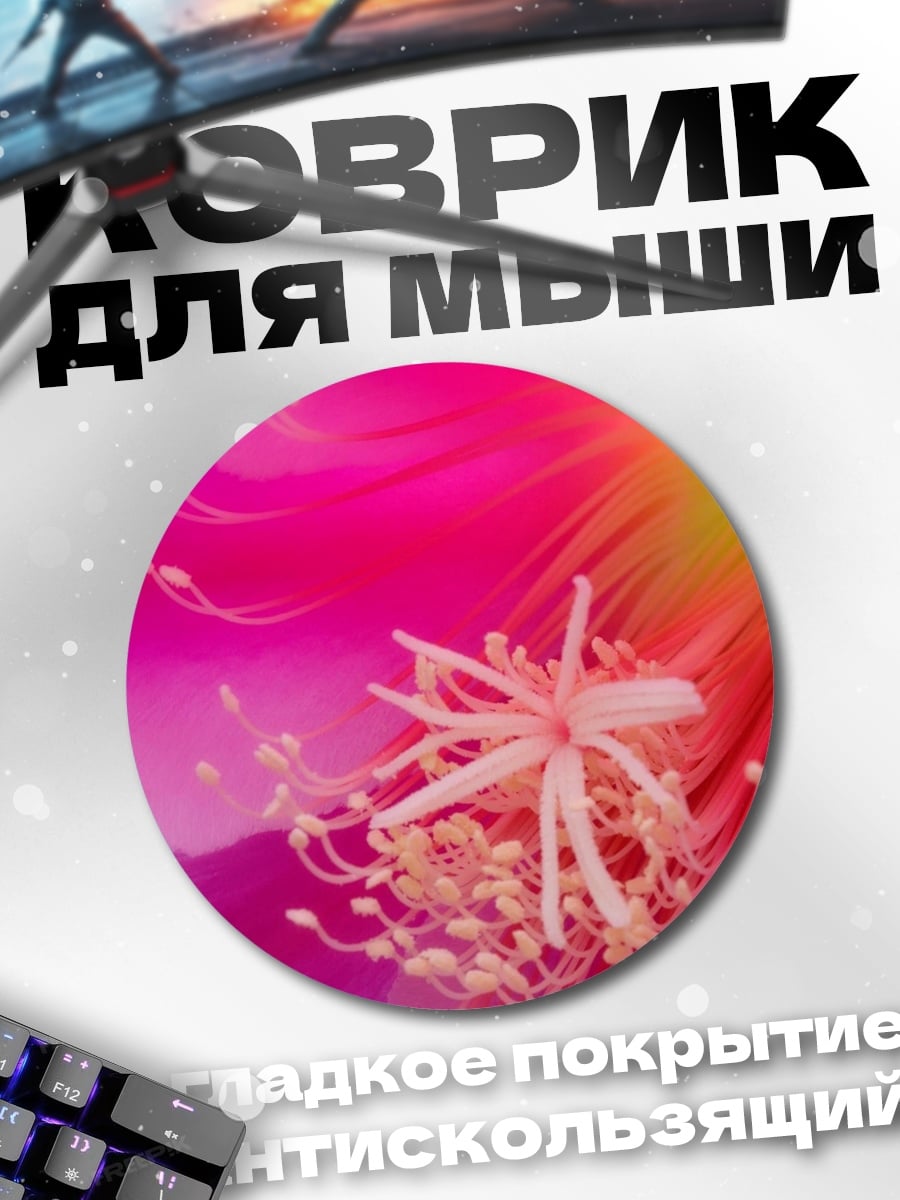 Коврик круглый Яркий цветок кактуса