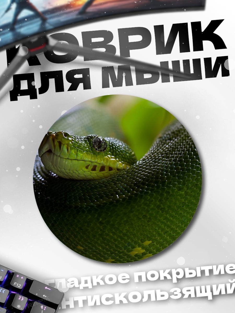 Коврик круглый Зеленая змея