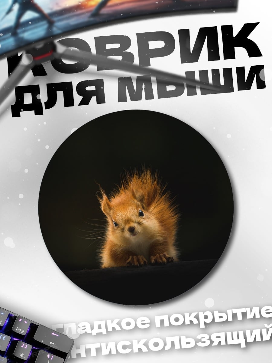 Коврик круглый Рыжая белка