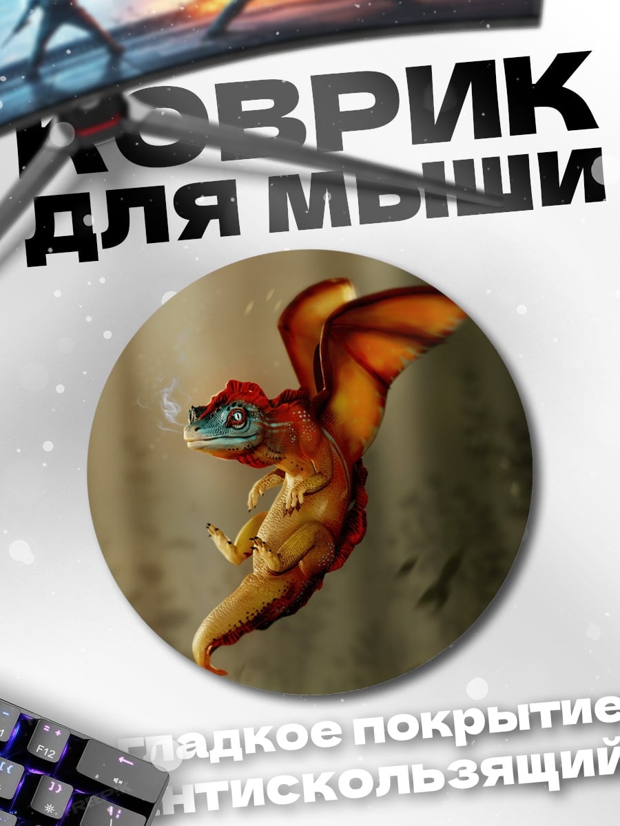 Коврик круглый Летающий дракончик