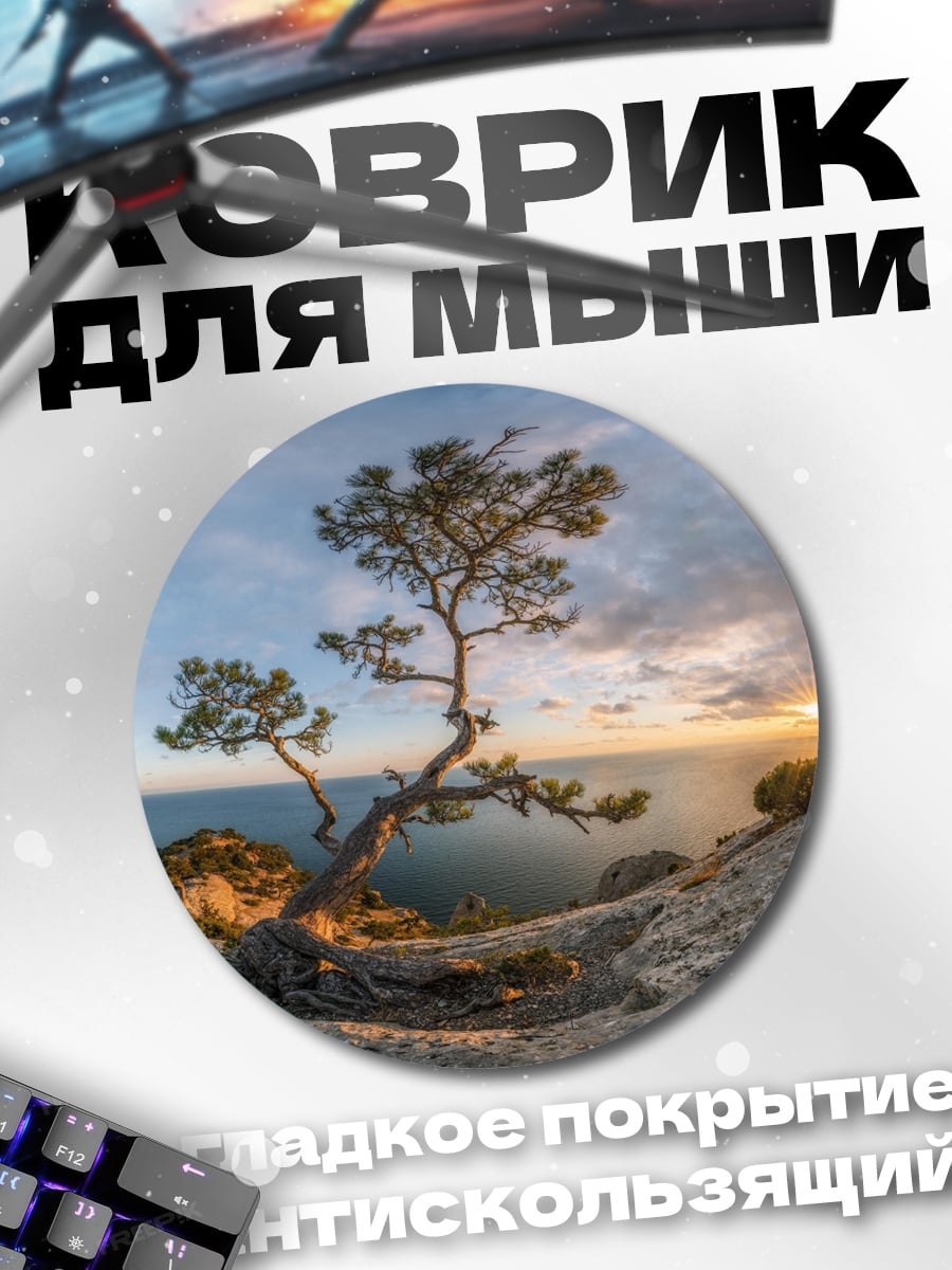 Коврик круглый Дерево на скале