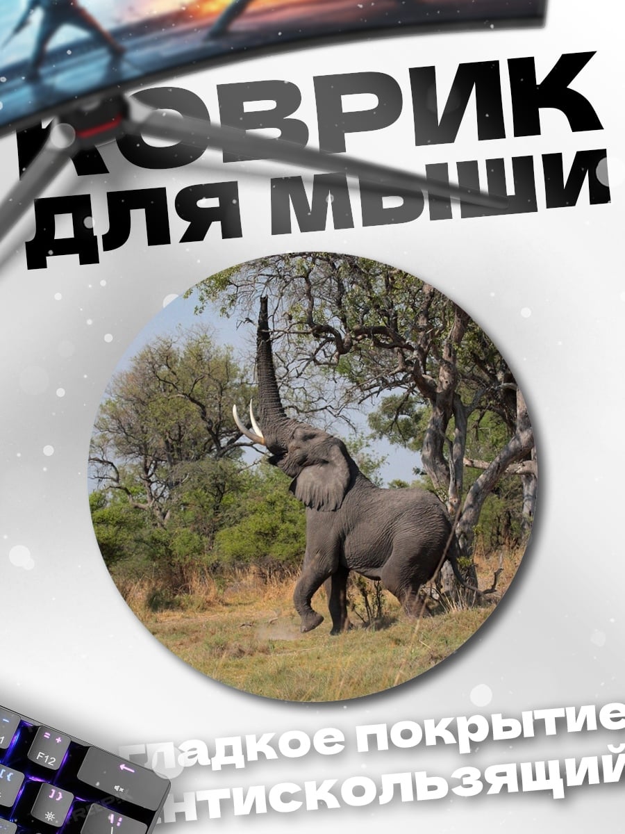 Коврик круглый Слон трубит