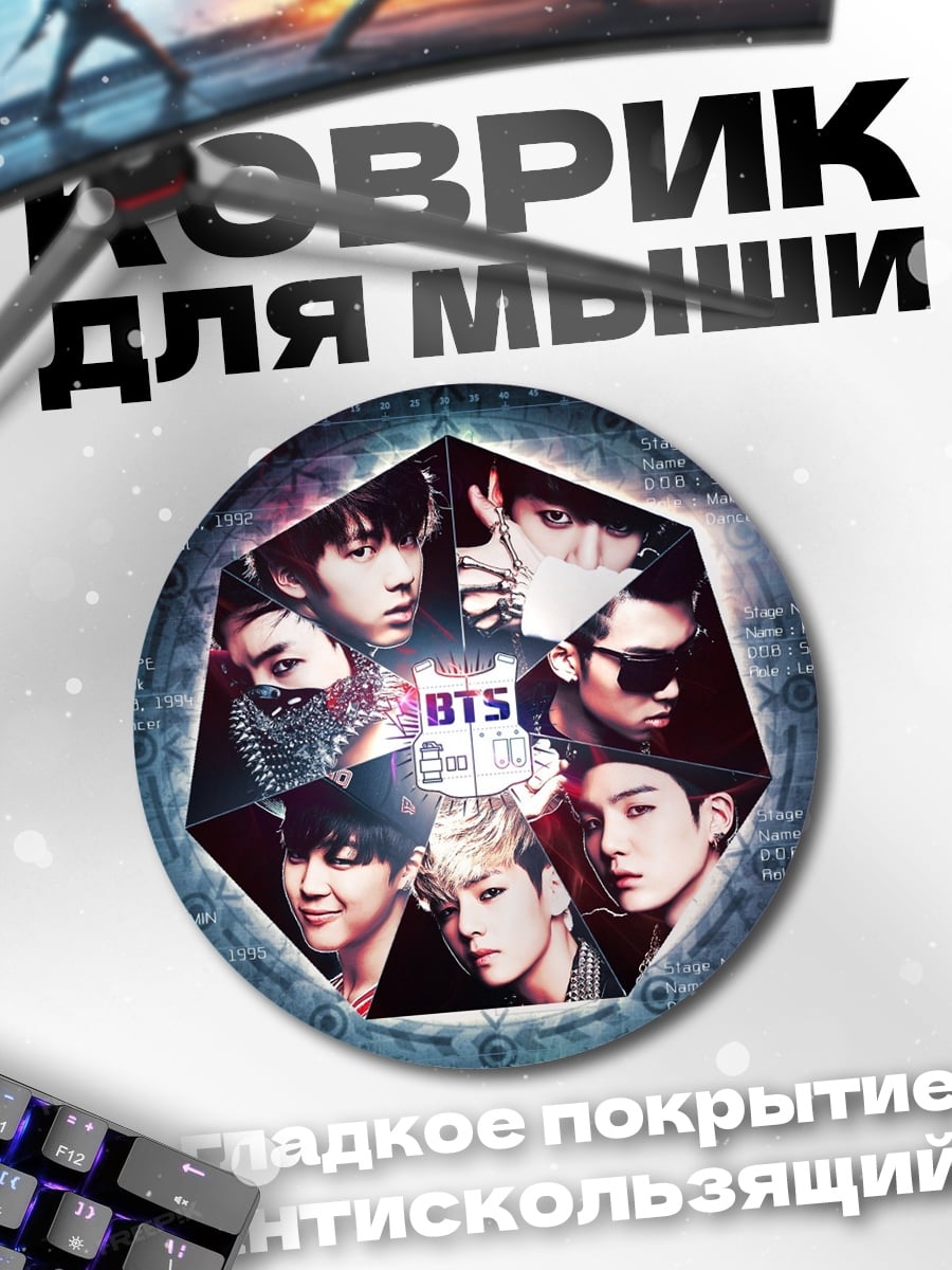 Коврик круглый k-pop группа