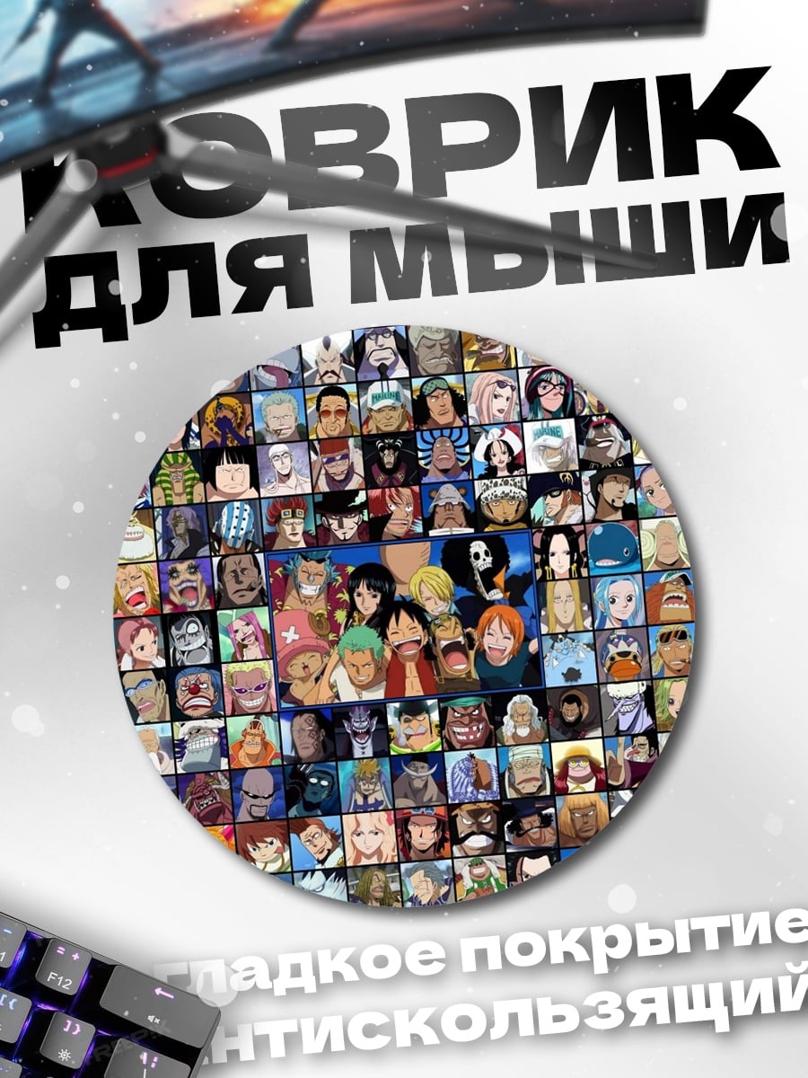 Коврик круглый Коллаж персонажей аниме