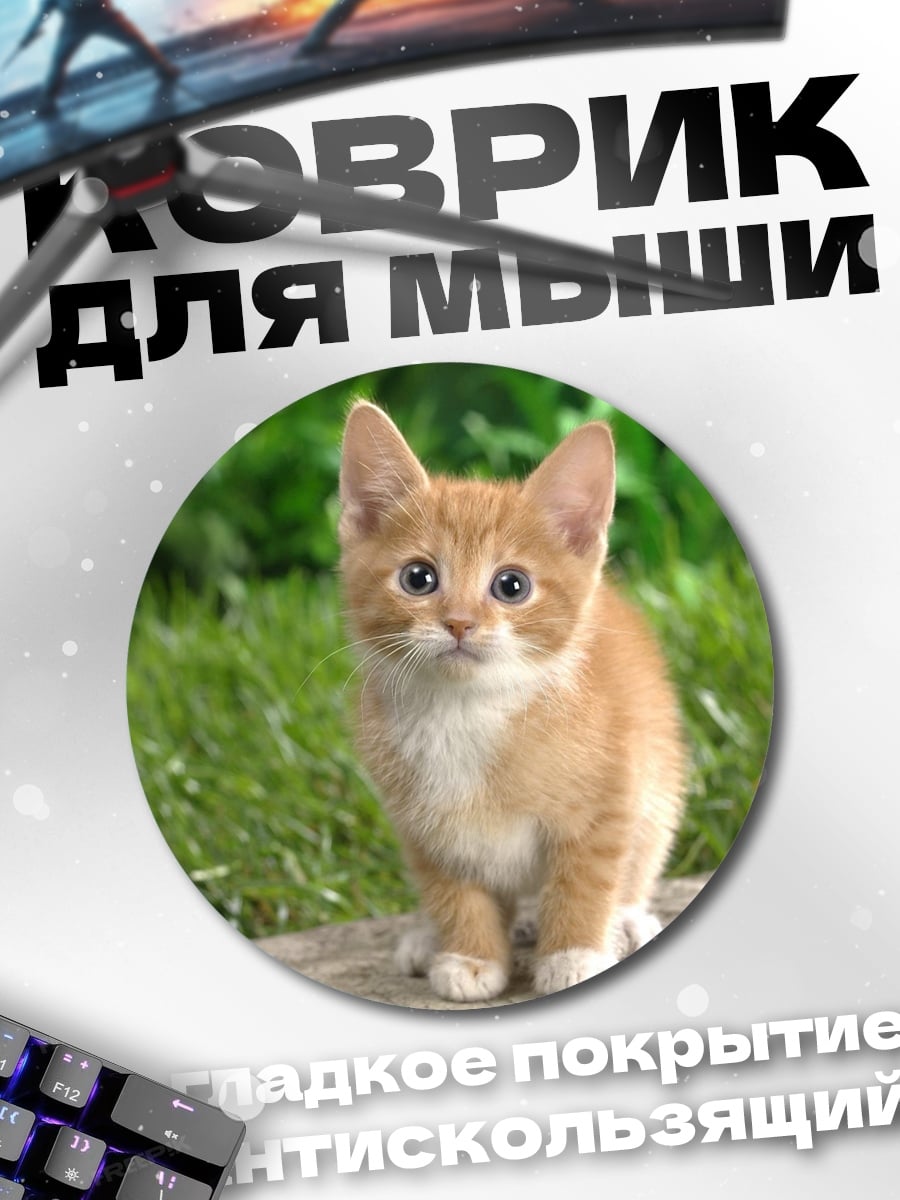 Коврик круглый Рыжий котёнок