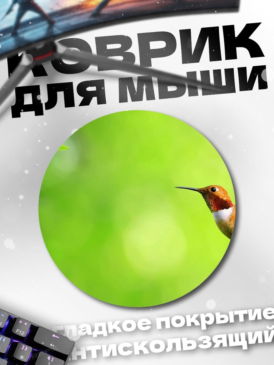 Коврик круглый Колибри в полете
