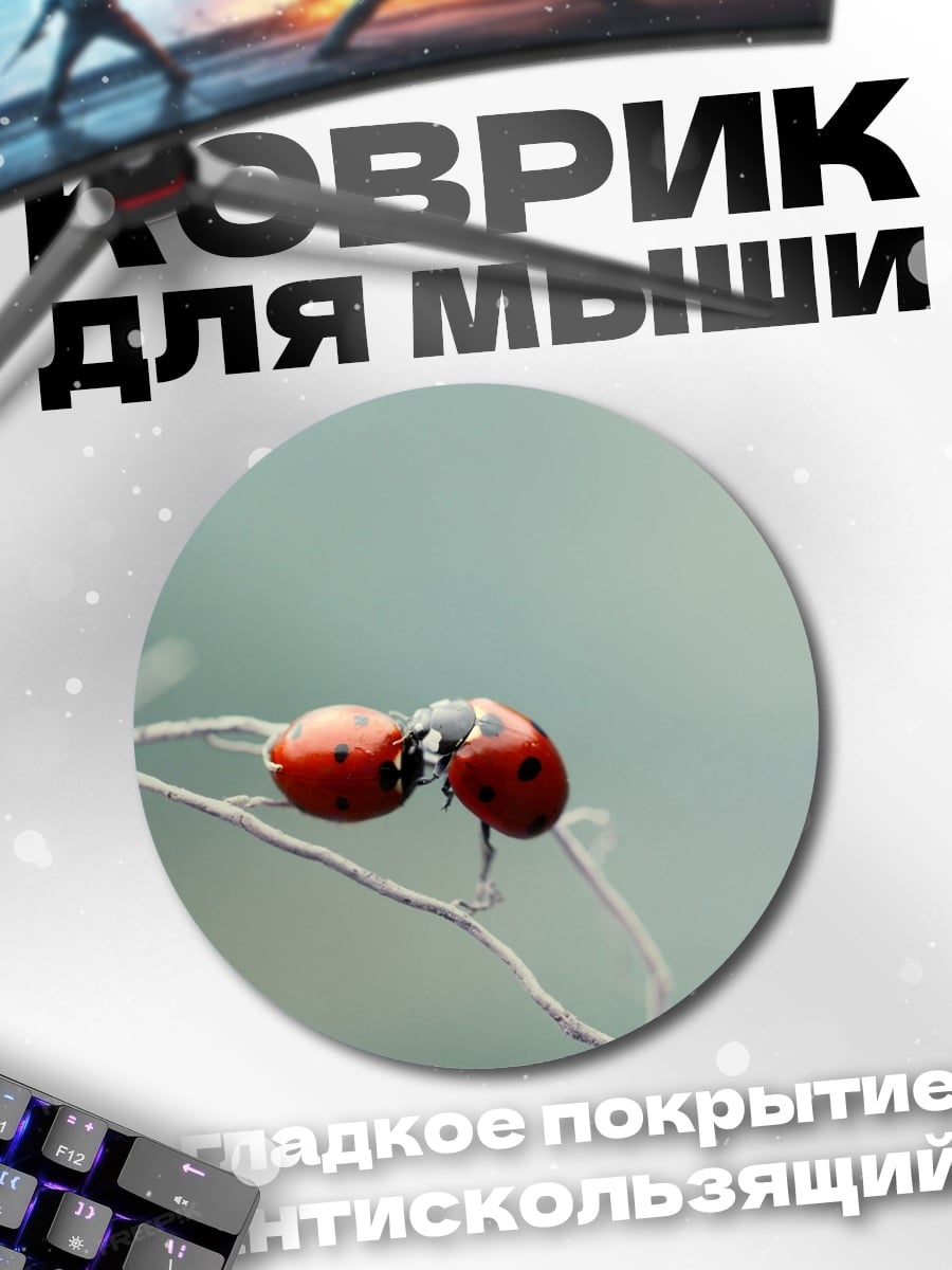 Коврик круглый Две божьих коровки