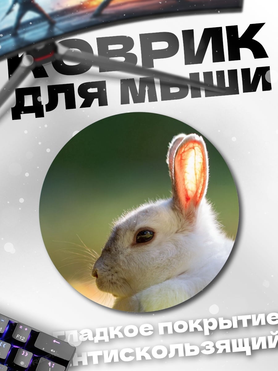 Коврик круглый Белый кролик