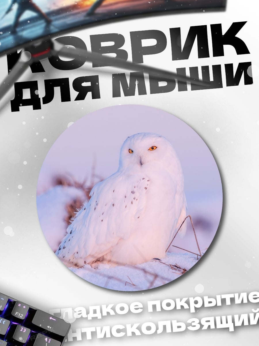 Коврик круглый Белая сова