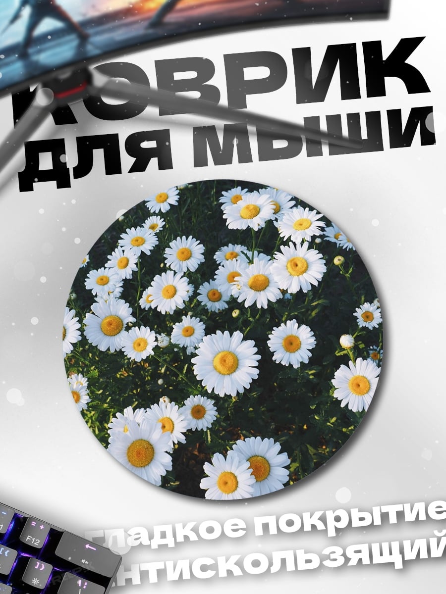 Коврик круглый Поле ромашек