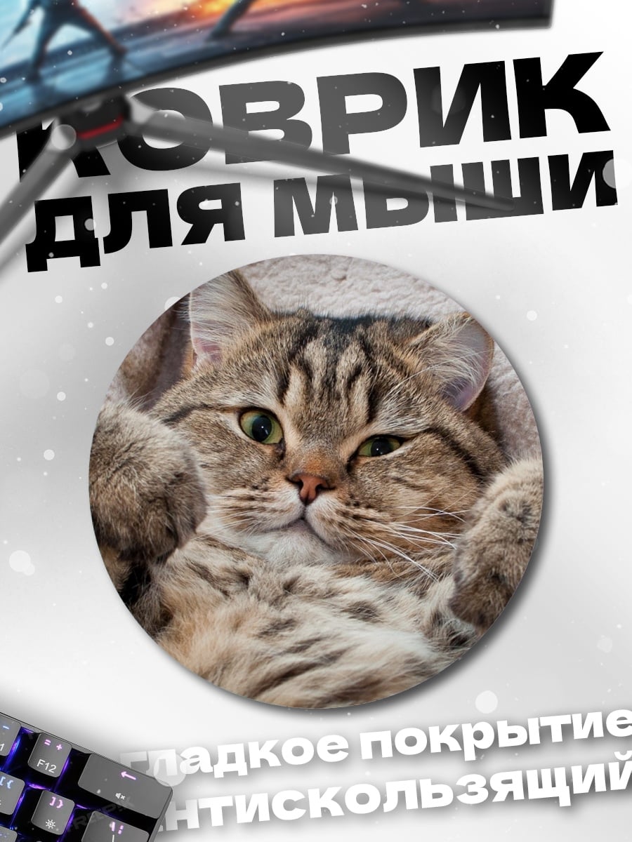 Коврик круглый Ленивый кот