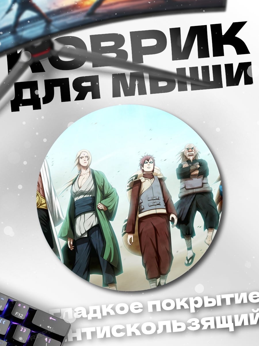 Коврик круглый Команда Наруто