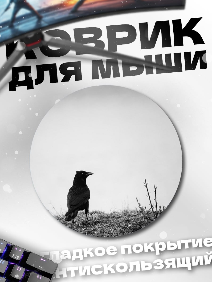 Коврик круглый Одинокий ворон