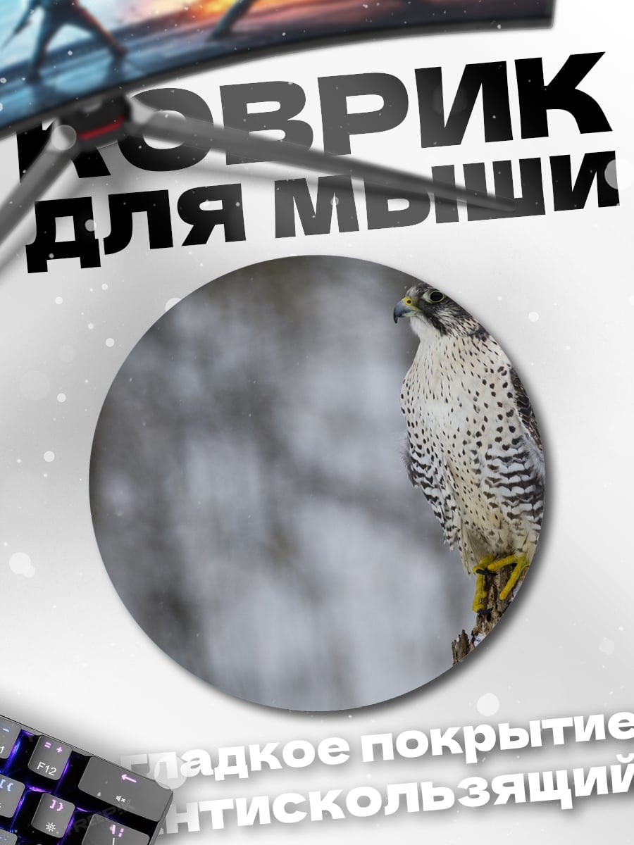 Коврик круглый Сокол на ветке