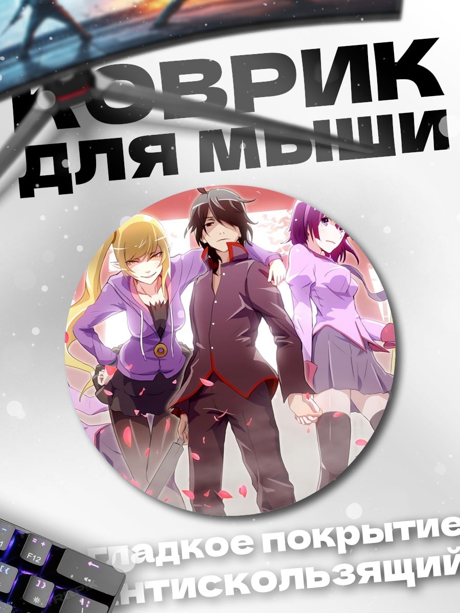 Коврик круглый Аниме группа персонажей
