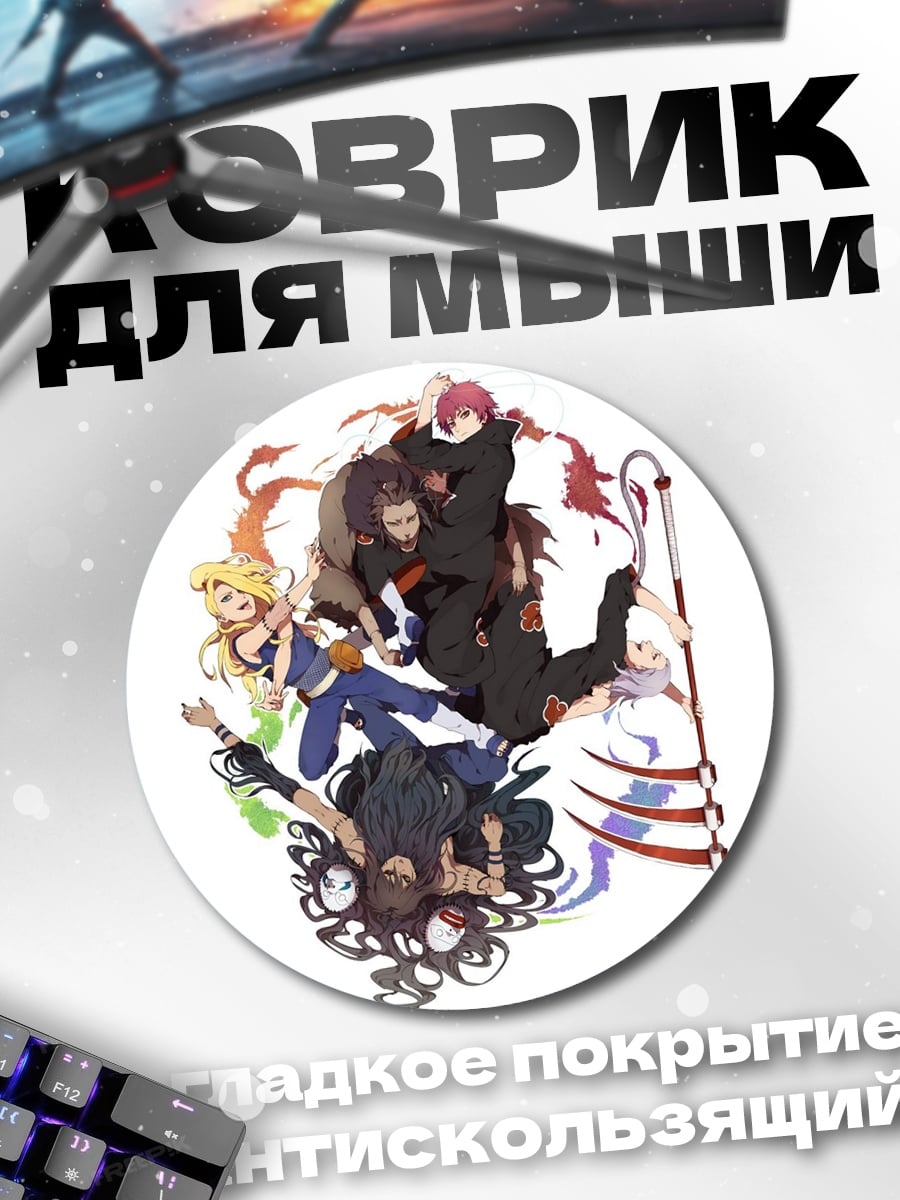 Коврик круглый Аниме группа персонажей