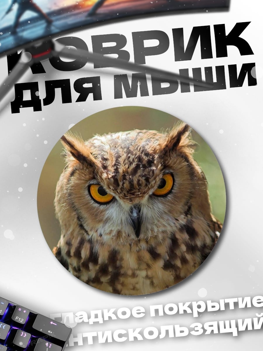 Коврик круглый Мудрый Филин Глаза