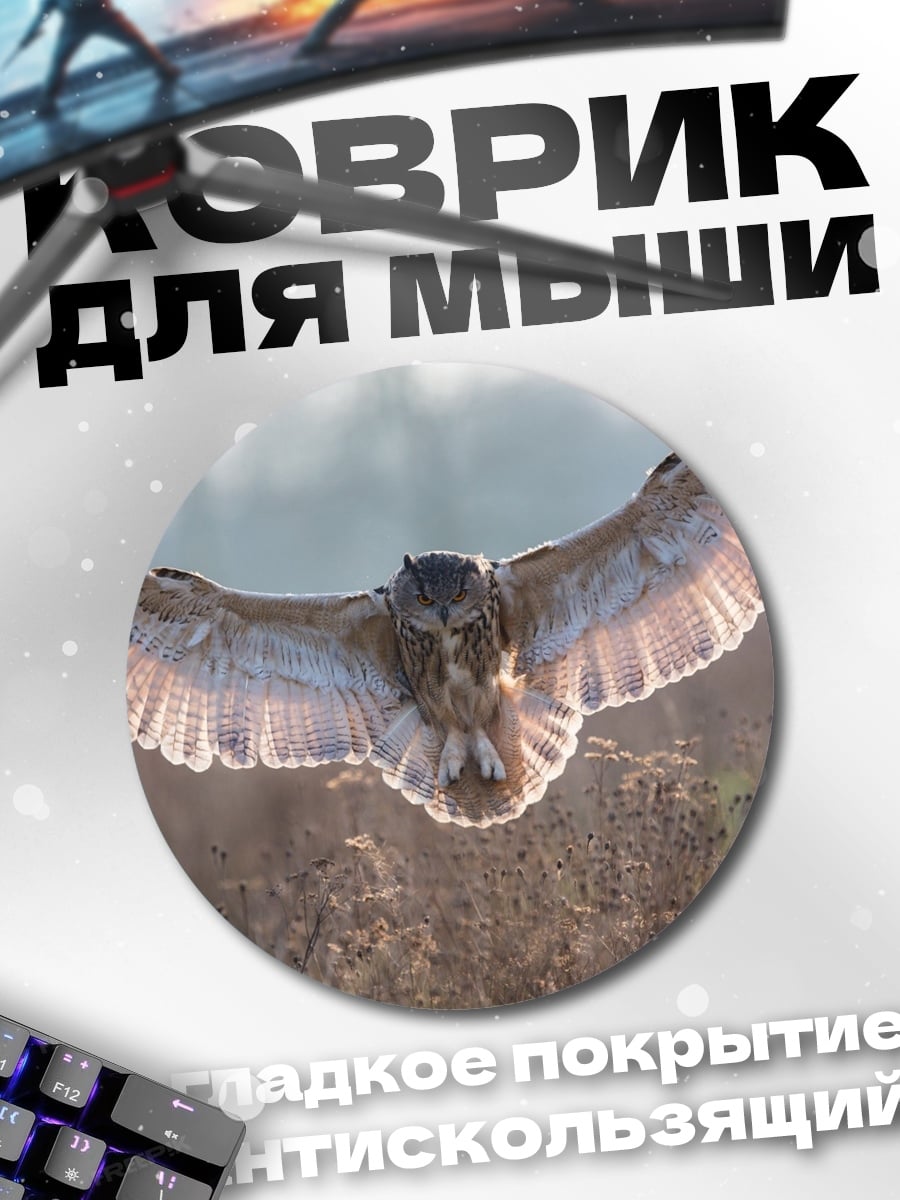 Коврик круглый Летающая сова
