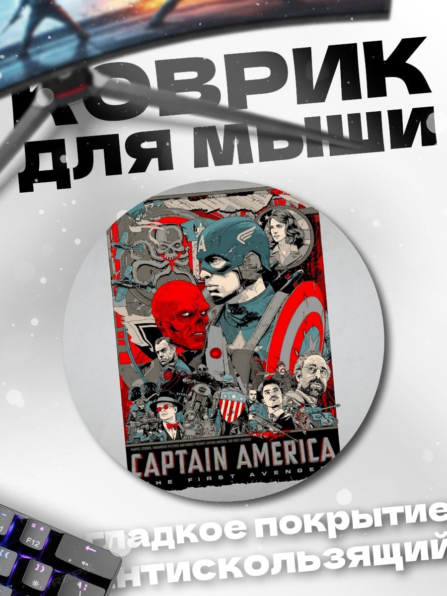 Коврик круглый Капитан Америка