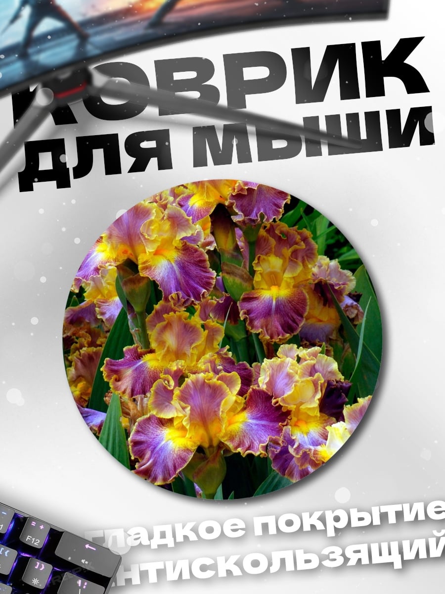 Коврик круглый Пурпурные ирисы