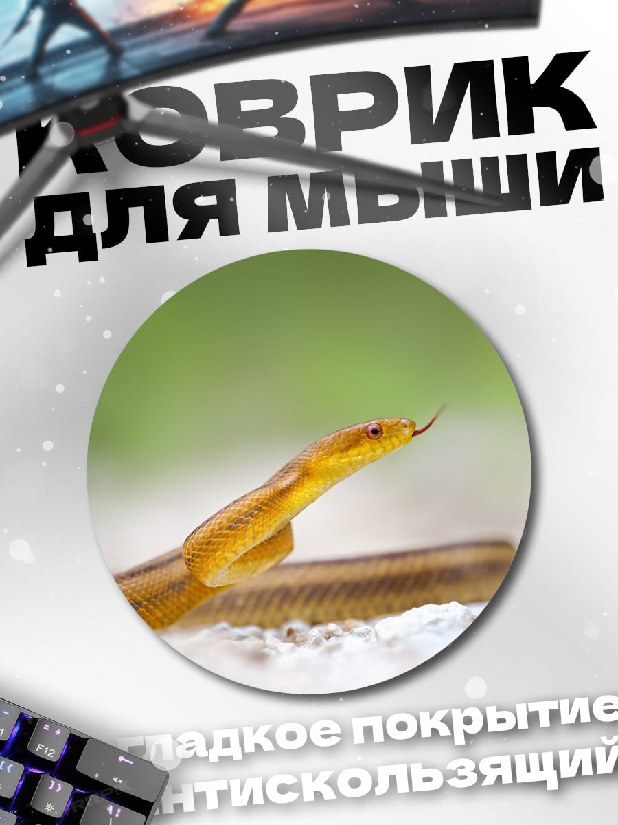 Коврик круглый Желтая змея