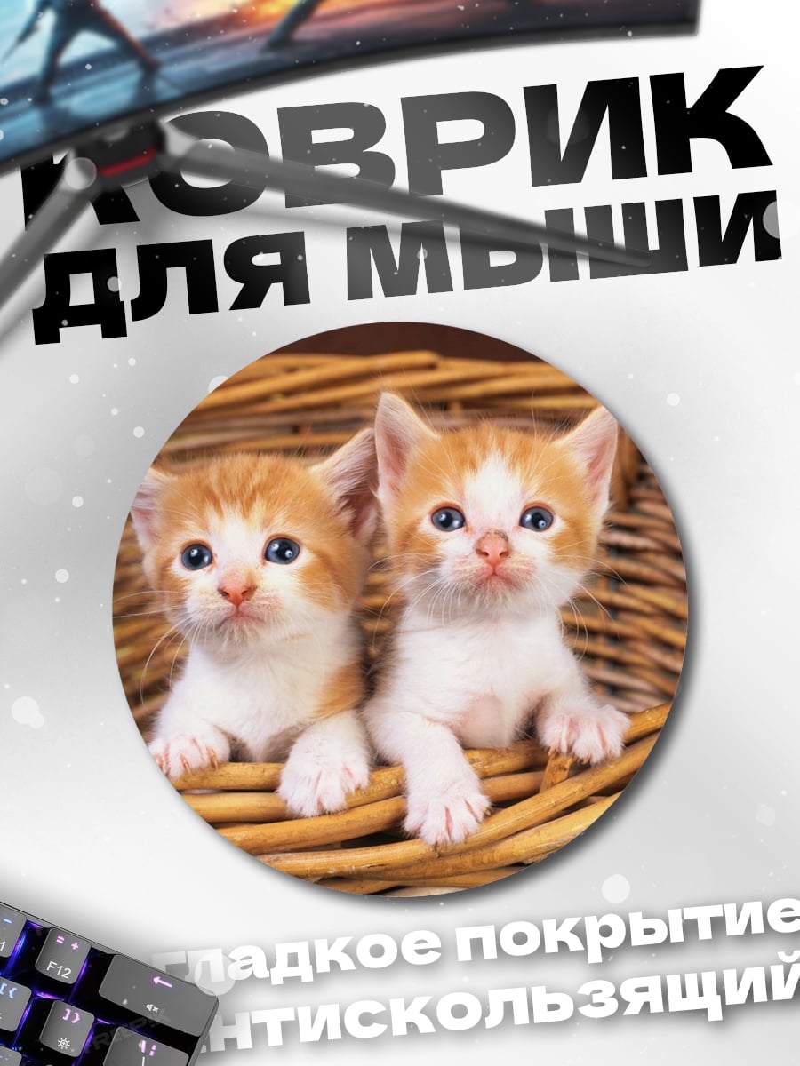 Коврик круглый Два котенка