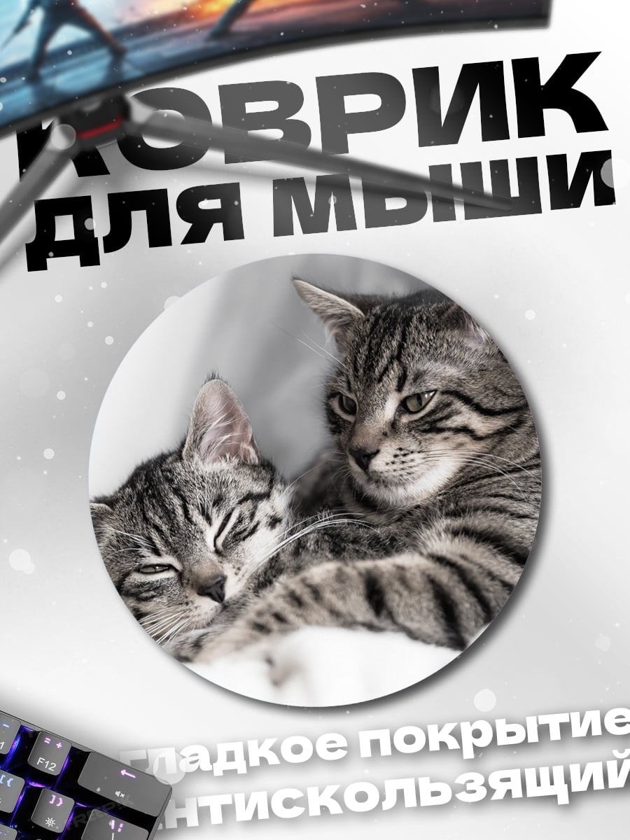 Коврик круглый Два котенка