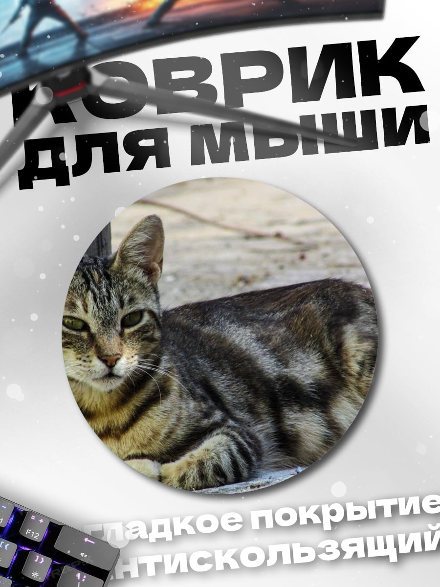 Коврик круглый Лежащий кот