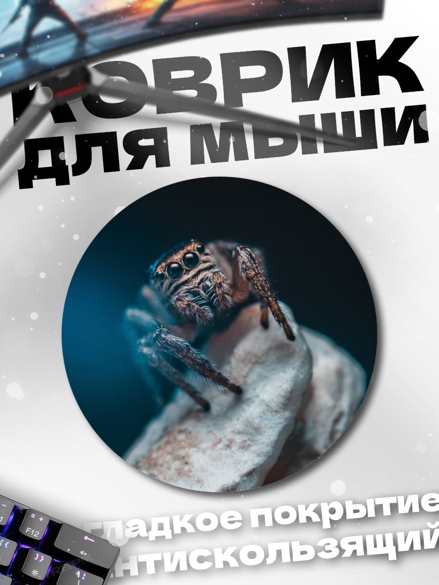 Коврик круглый Паук на цветке
