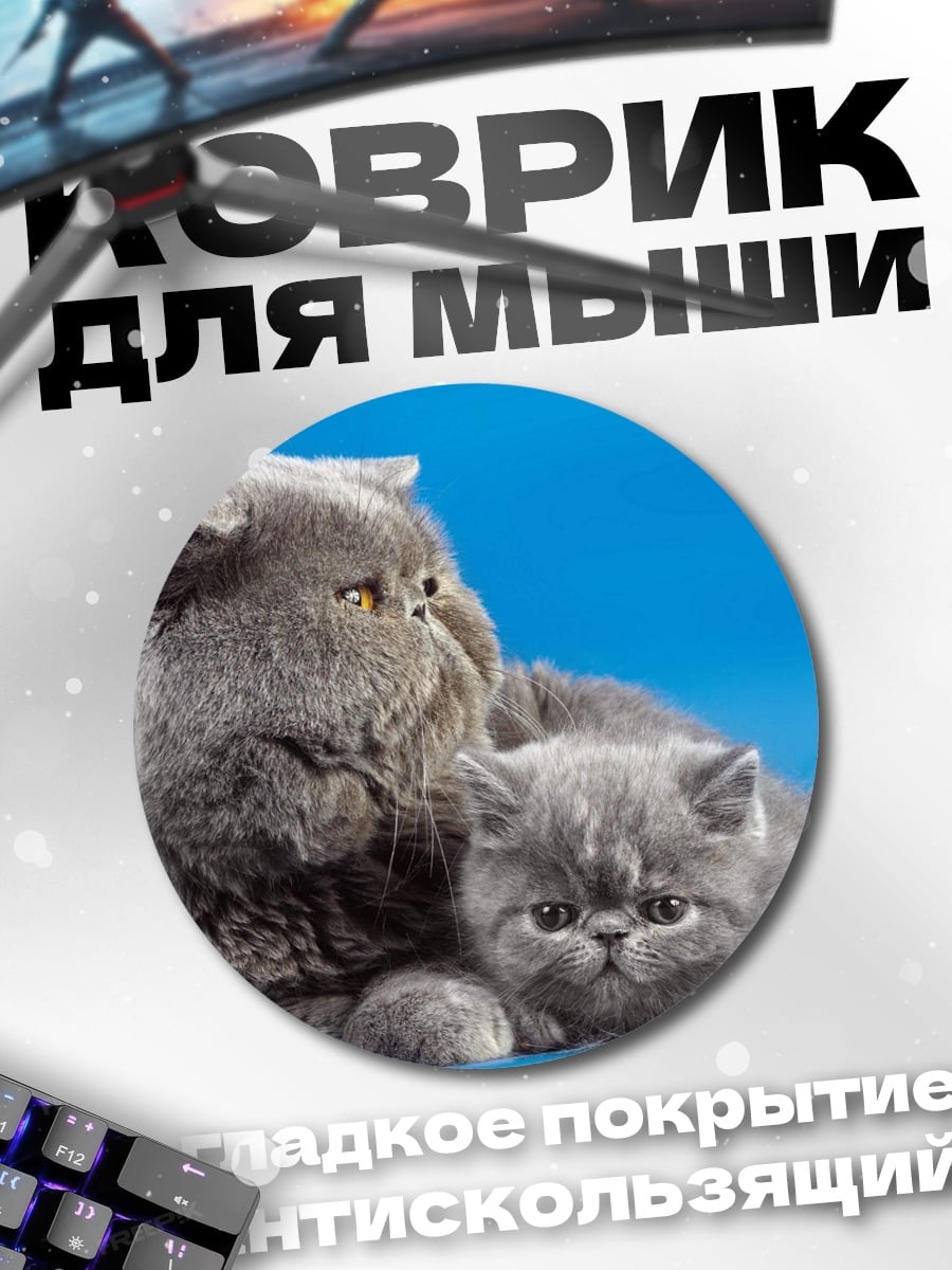 Коврик круглый Две кошки