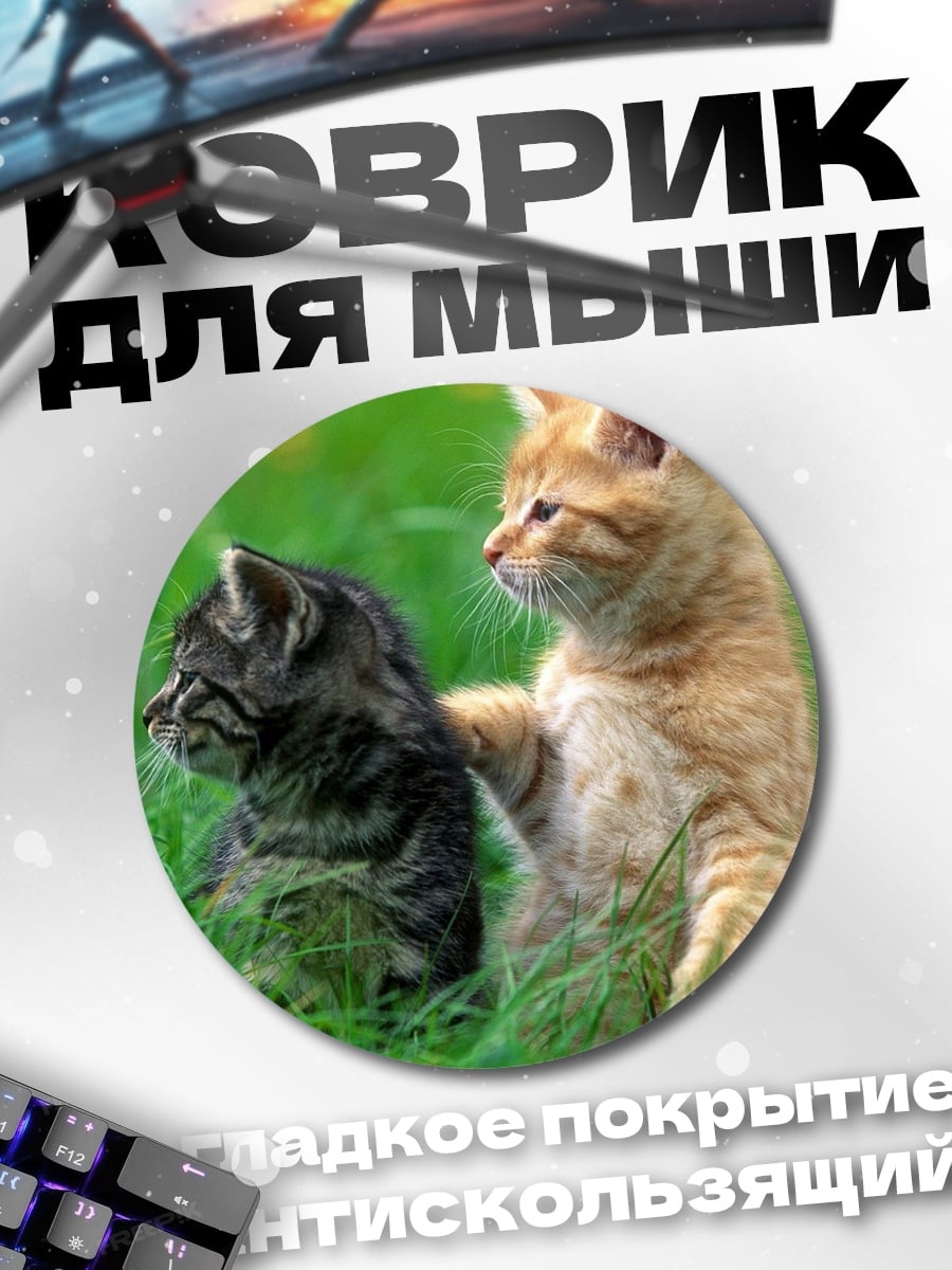 Коврик круглый Два котенка