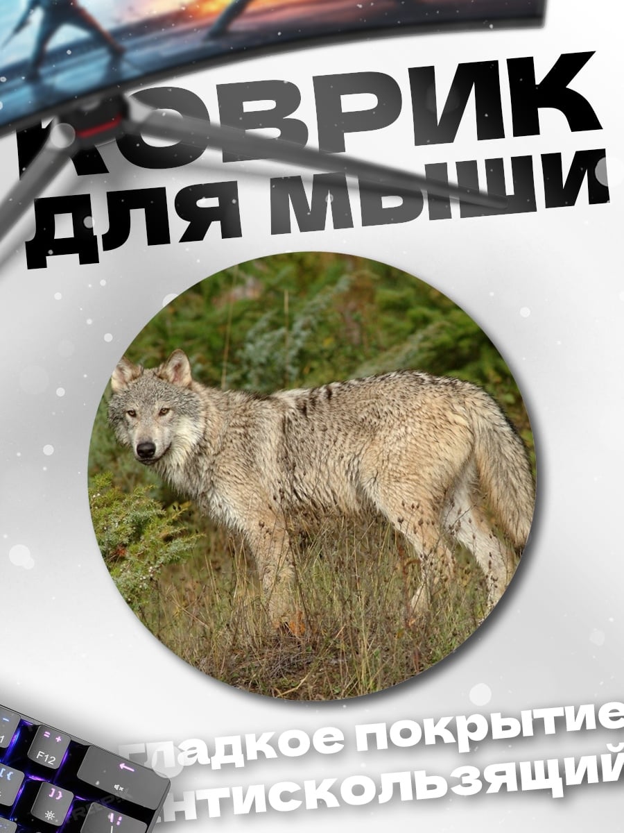 Коврик круглый Лесной волк