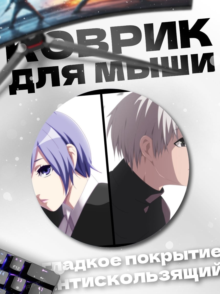 Коврик круглый Аниме персонажи профиль
