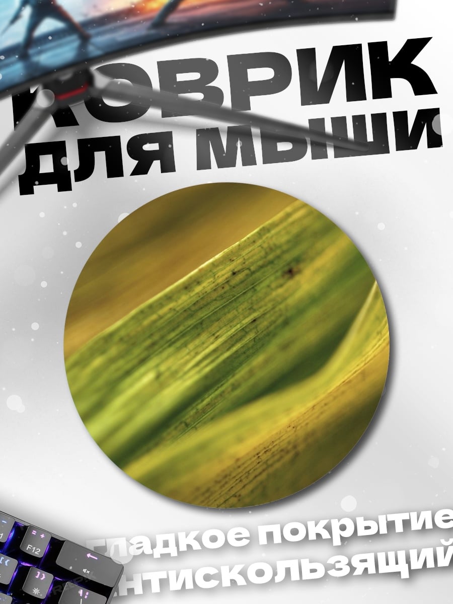 Коврик круглый Макро лист