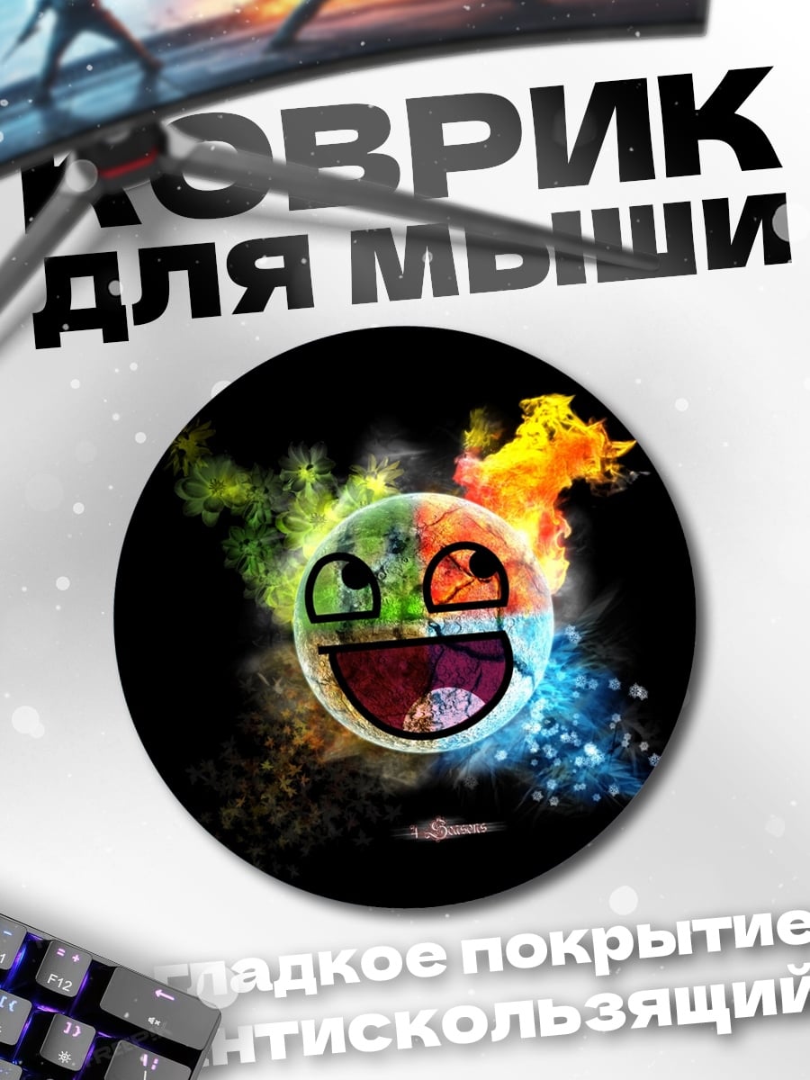 Коврик круглый Элементы эмодзи