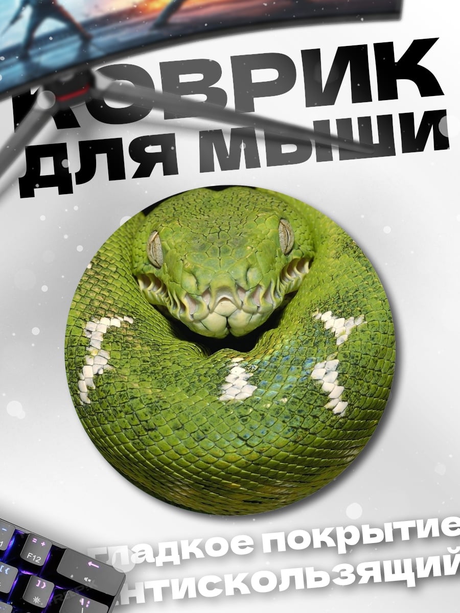 Коврик круглый Зеленая змея