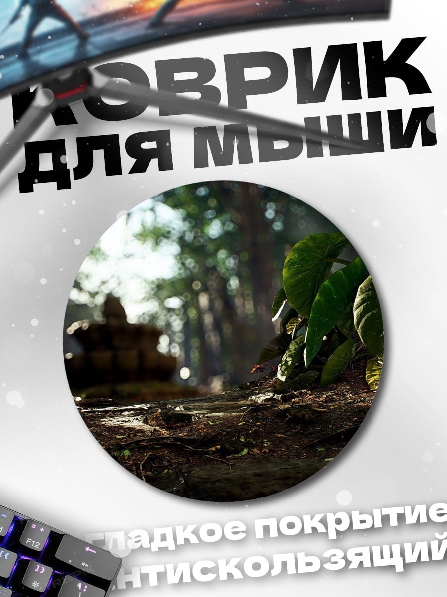 Коврик круглый Затерянный храм джунглей