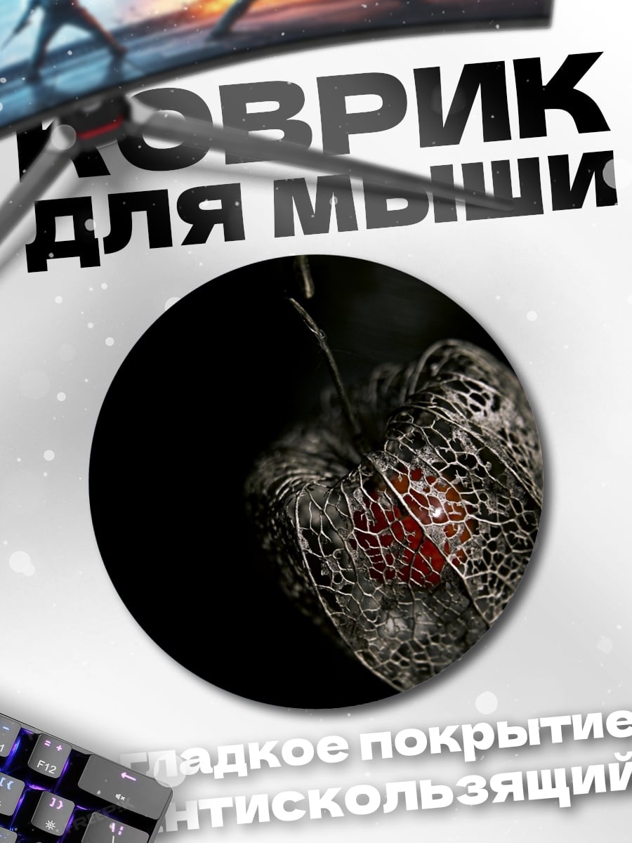 Коврик круглый Сухой цветок фонарь