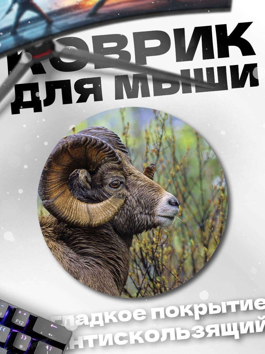 Коврик круглый Баран с рогами