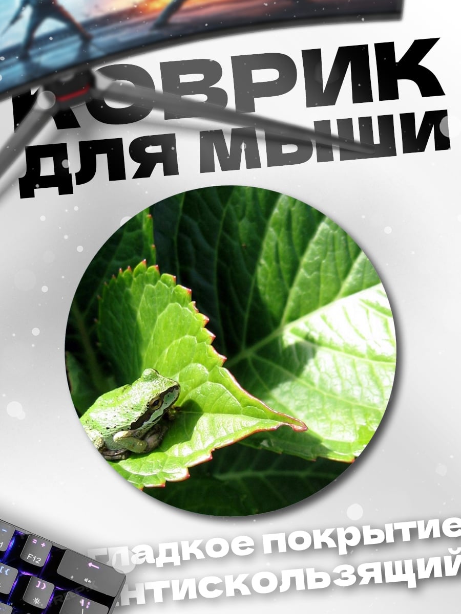 Коврик круглый Лягушка на листе