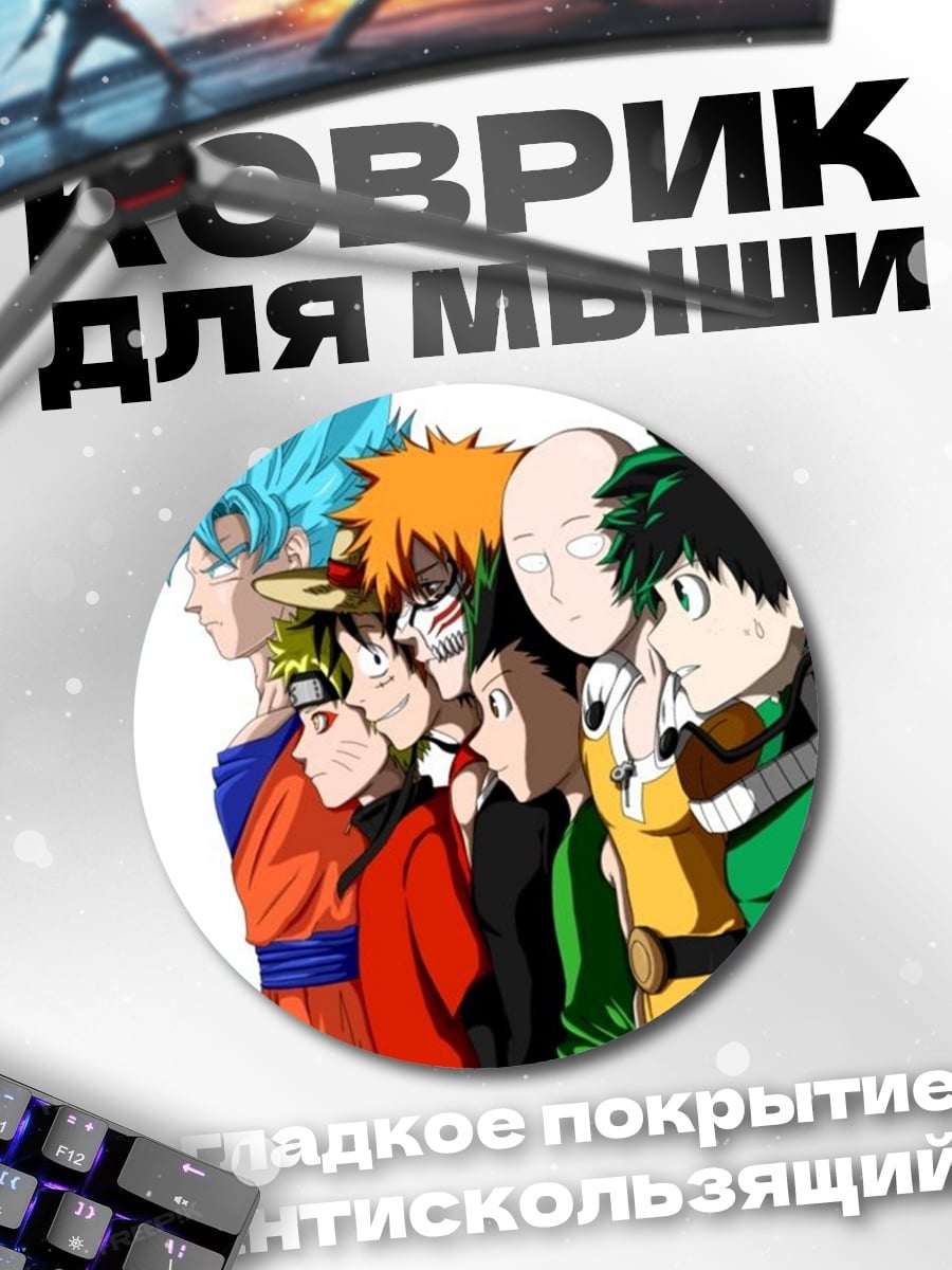 Коврик круглый Герои аниме